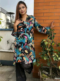 2213 - Celebrella Kurti (Black & Multi)