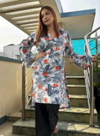 2215 - Celebrella Kurti (White& Multi)