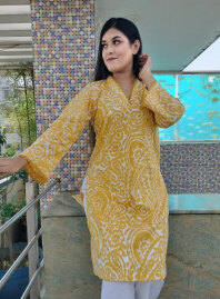 2236 - Celebrella Cotton Kurti Yellow