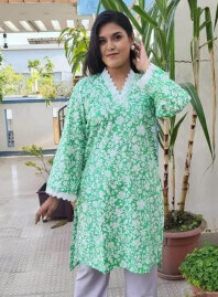 2255 - Celebrealla Kurti - White & Green