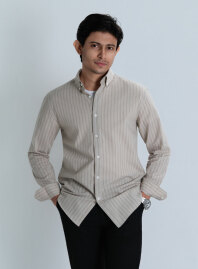 2298 - ETERNA Beige Stripes Shirt