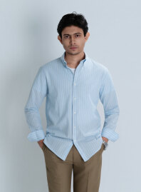 2302 - ETERNA Sky Blue Stripes Shirt