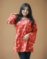 1161 - Ladies' Short Kurti - Dark Orange