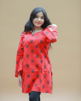 1164 - Ladies' Short Kurti - Red