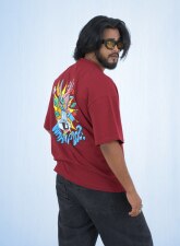 2308 - 6ixte3n Oversized Drop Shoulder - Deep Maroon