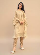 1128 - Fancy Two Piece Set - Beige