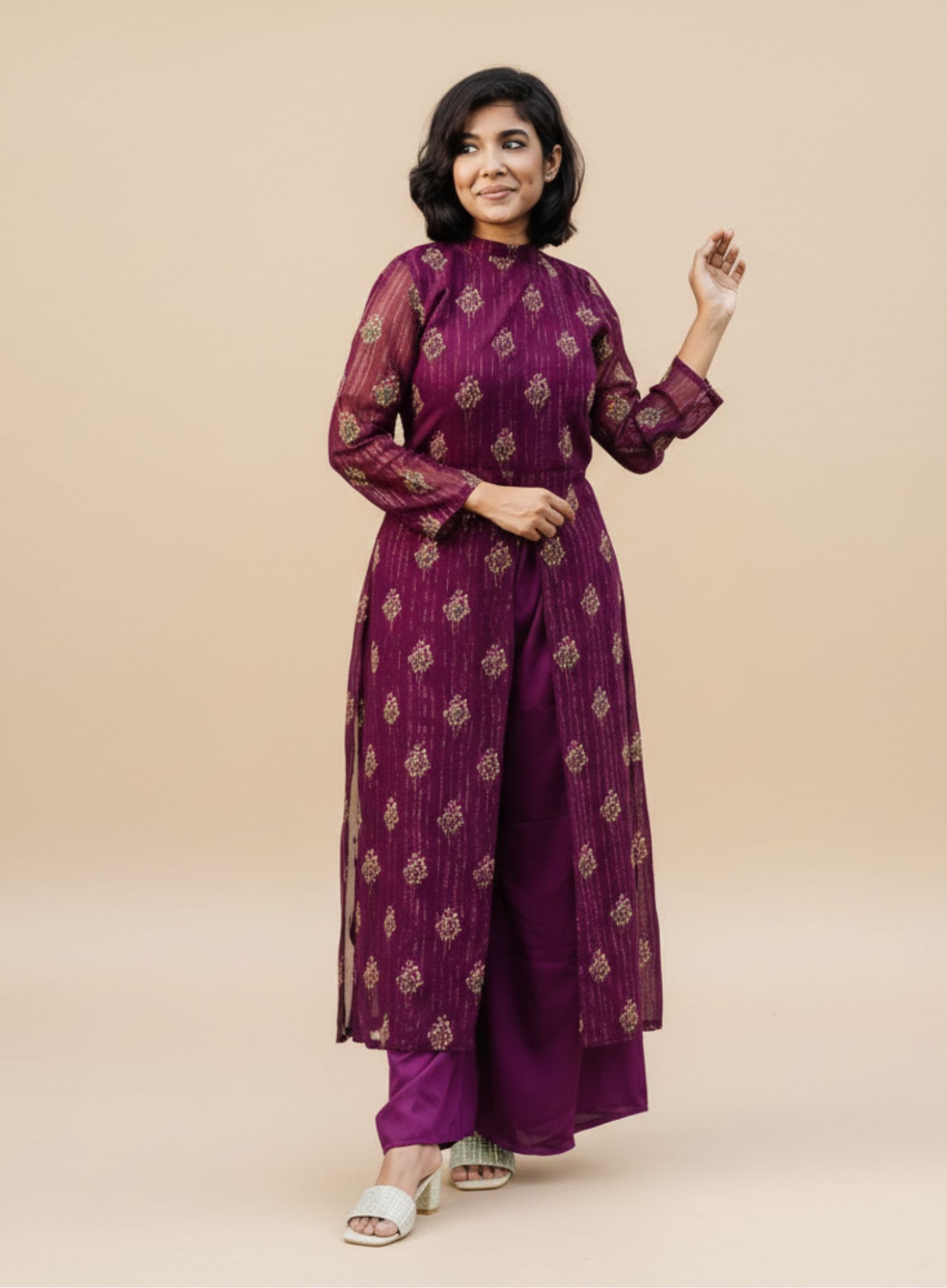 1130 - Stylish 2 piece Set - Purple