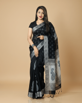 2119 - Dhupiyan Silk Saree DH-02 - Black