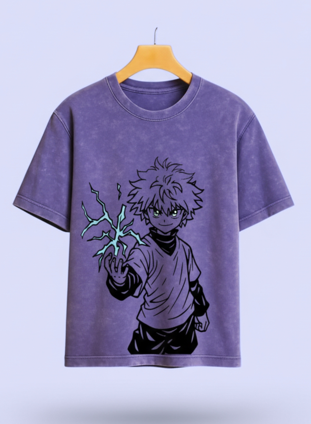 2314 - Killua Zoldyck HxH Streetwear Tee – Acid Wash Edition
