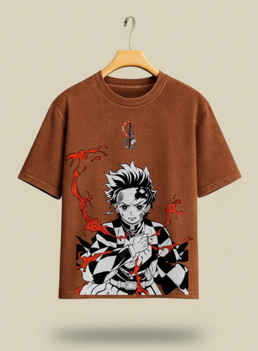 2315 - Tanjiro Kamado Demon Slayer Streetwear Tee – Acid Wash Edition