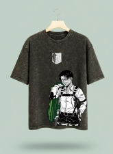 2317 - Levi Ackerman | Attack on Titan Streetwear Tee – Acid Wash
