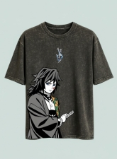 2318 - Giyu Tomioka Demon Slayer Streetwear Tee – Acid Wash