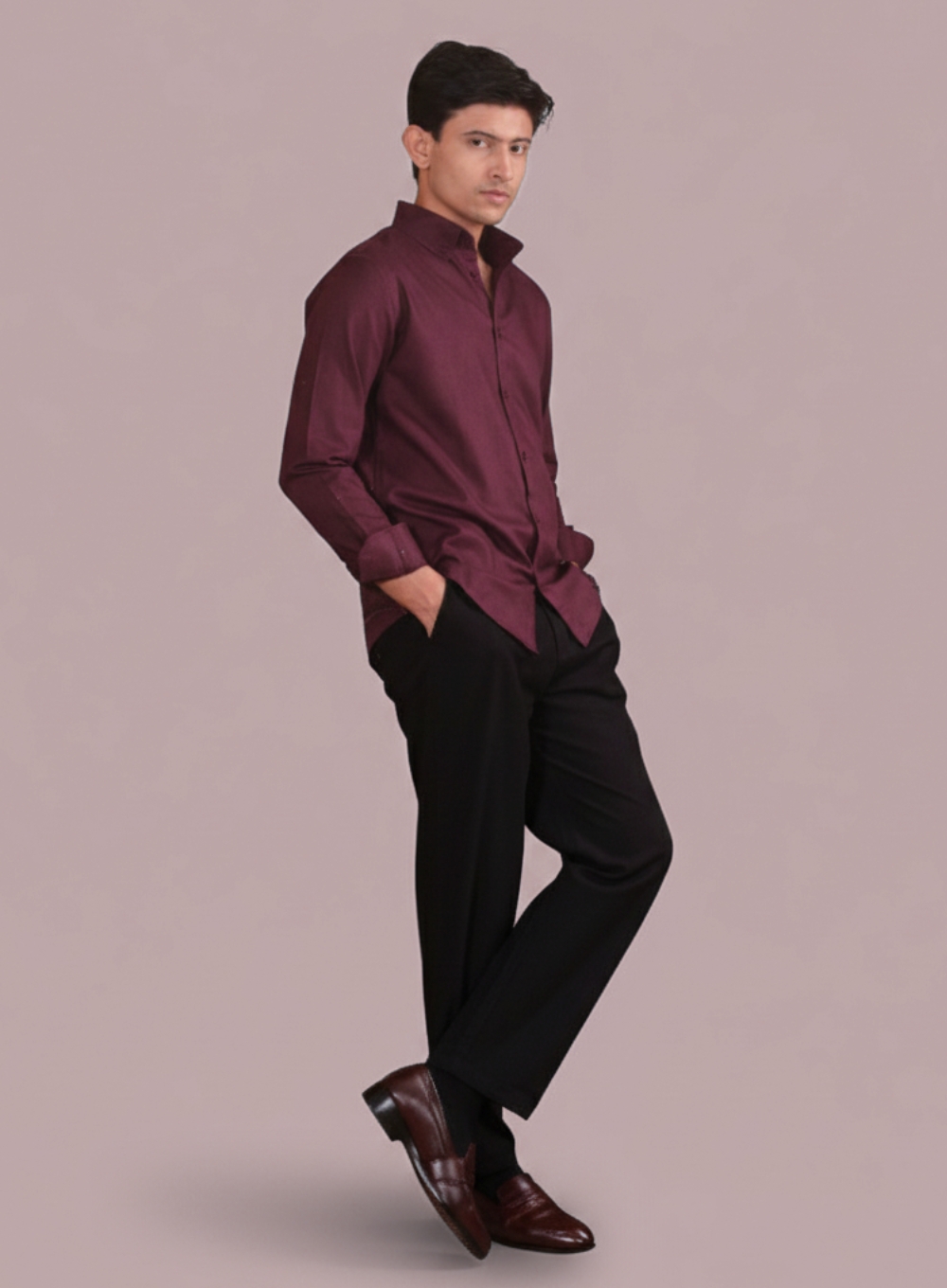 2345 - SOLID Burgundy Shirt