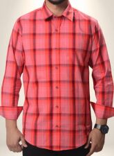 1883 - MLSS906 Men's Formal Shirt Red Check