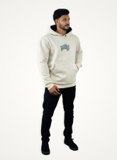 907 - Woops - Off White Color Drop Shoulder Hoodie