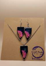 2387 - Handmade Resin Pendent & Ear Ring