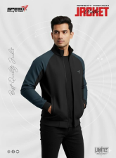 2392 - SPEEDY Premium Winter Jacket for Rider - Black & Blue