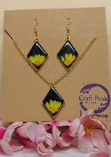 2415 - Handmade Resin Pendent & Ear Ring