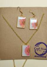 2416 - Handmade Resin Pendent & Ear Ring