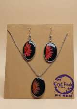 2418 - Handmade Resin Pendent & Ear Ring