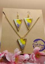 2419 - Handmade Resin Pendent & Ear Ring