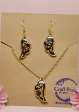 2420 - Handmade Resin Pendent & Ear Ring