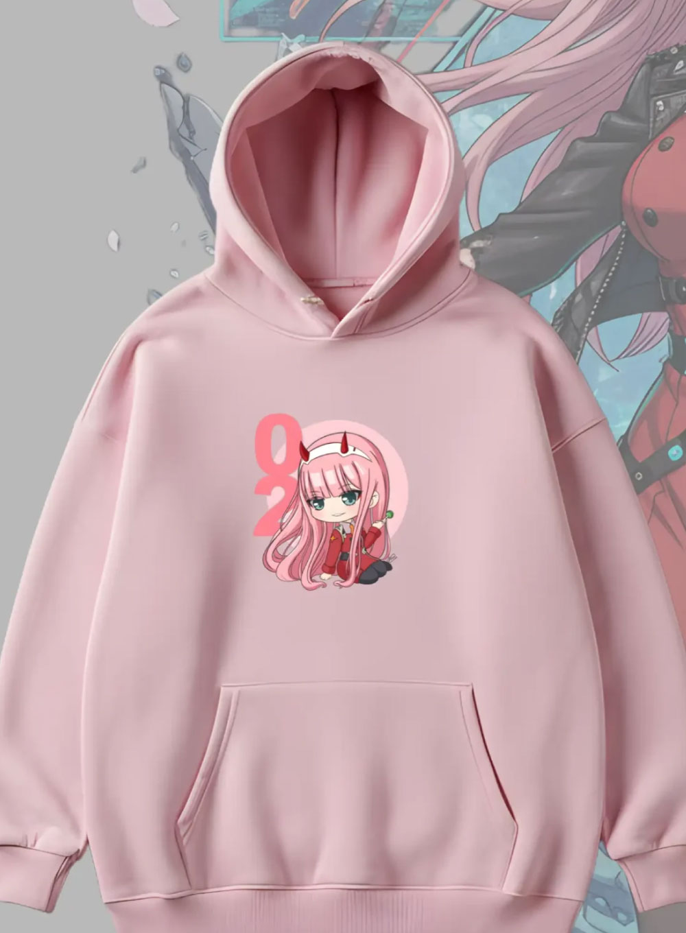 2440 - Zero Two – Darling in the Franxx Oversized Drop Hoodie