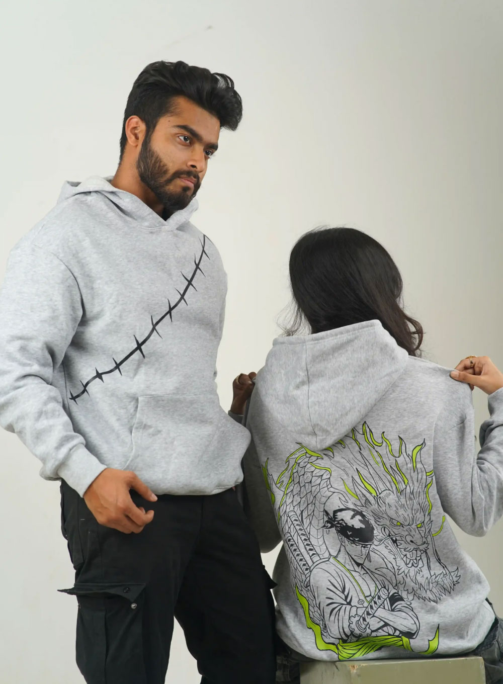 2445 - Zoro – Dragon Spirit Scar Drop Hoodie