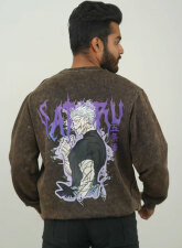 2448 - Gojo Limitless Cursed Energy | JJK Acid Wash Sweatshirt