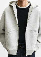 2449 - Structured Baggy Fleece Jacket – White Ash