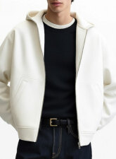 2450 - Structured Baggy Fleece Jacket – White