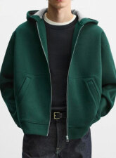 2451 - Structured Baggy Fleece Jacket – Green