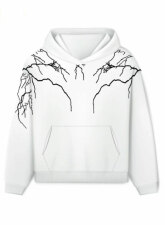 2454 - Baggy Thunder Hoodie – White