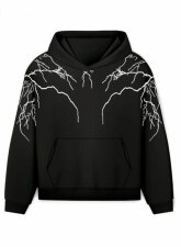 2456 - Baggy Thunder Hoodie – Black