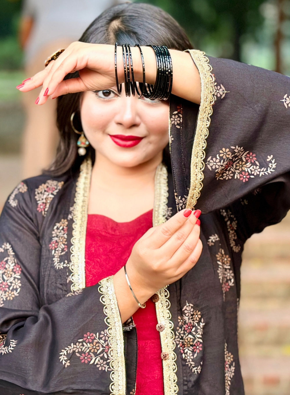 2487 - Classic Western Shrug Set (Red Inner)