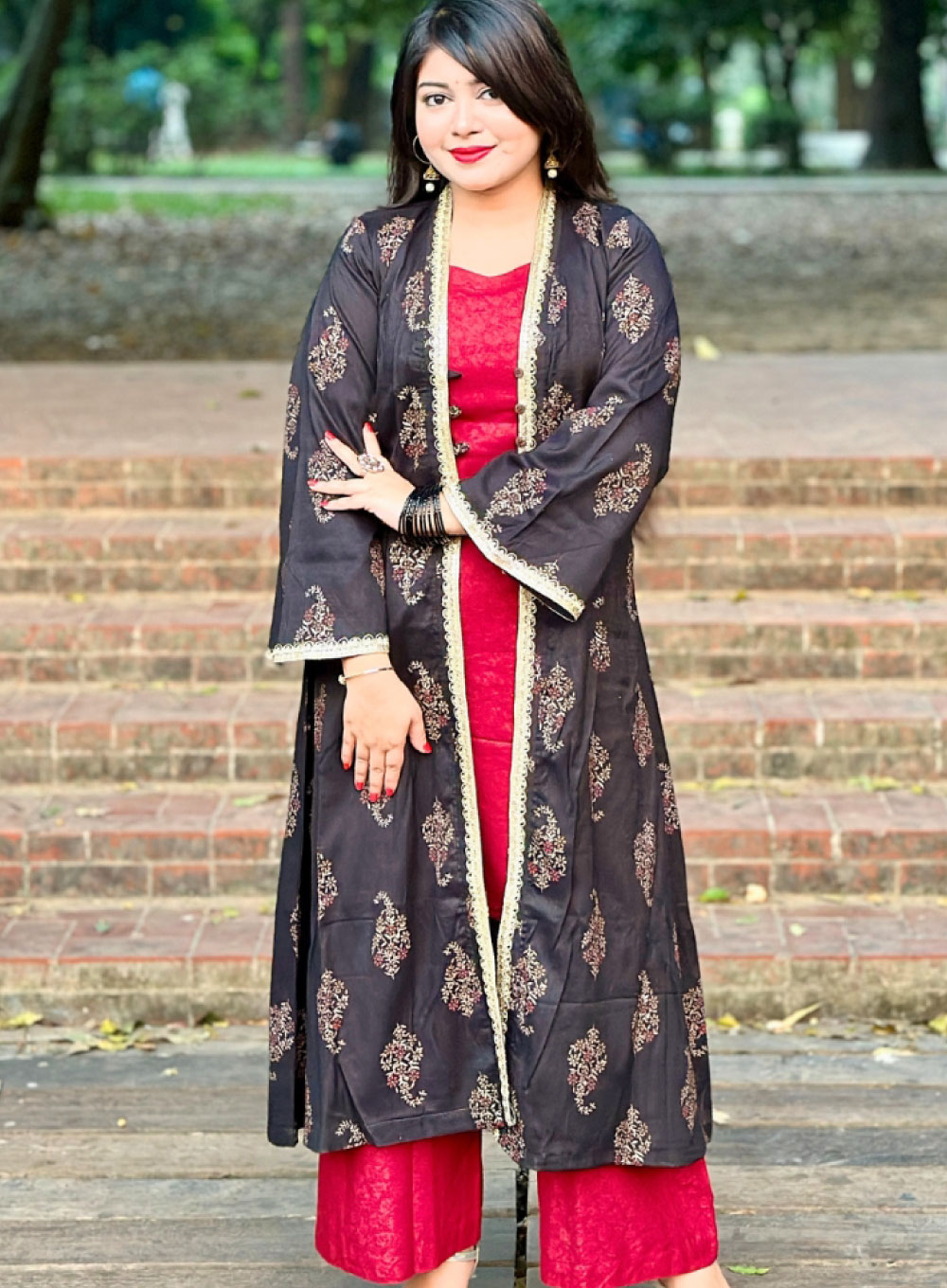 2487 - Classic Western Shrug Set (Red Inner)