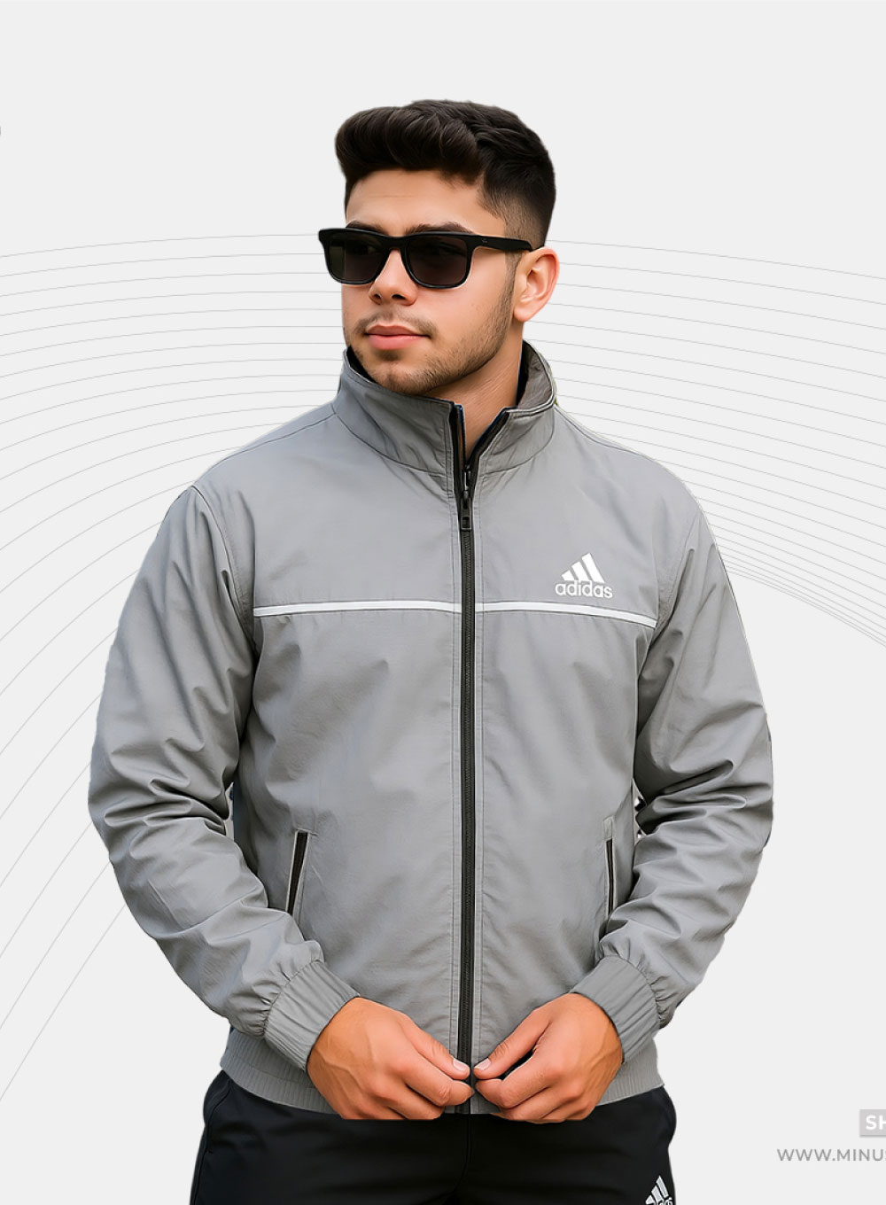 2531 - Adidas Biker Windbreaker-Ash